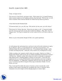 Essence of Tort Law - Economics of Law - Lecture Notes