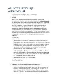 Lenguaje Audiovisual - Apuntes de Clase - Apuntes de Comunicación ...