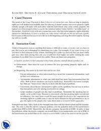 Coase Theorem - Economics of Law - Lecture Notes