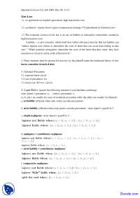 Tort Law - Economics of Law - Handout