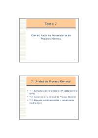 Tema 7 Camino hacia los Procesadores de Propósito General