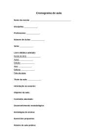 Modelo de Cronograma de aula