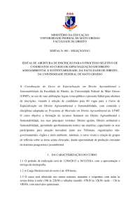 Curso de Especialização em Direito Agroambiental e Sustentabilidade - Inscrições Abertas