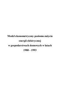 Model ekonometryczny poziomu zużycia energii elektrycznej - Notatki - Ekonometria