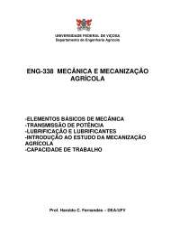 Mecânica e Mecanização Agrícola - Apostilas - Agronomia