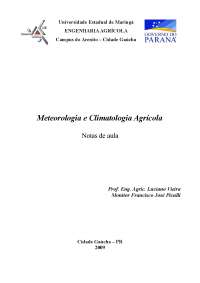 Meteorologia e Climatologia Agrícola - Apostilas - Engenharia Agrícola Part1