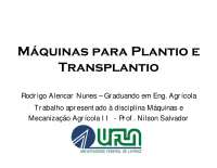 Máquinas para Plantio e Transplantio - Apostilas - Engenharia Agrícola