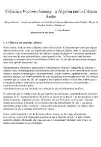 A Ciência Árabe da Álgebra: Origens, Linguagem e Contexto Cultural