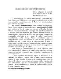 Behaviorismo e comportamento