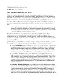 Administración de Empresas de Servicios - Apuntes - Management