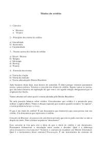 Títulos de crédito - Apostilas - Direito Cambiário