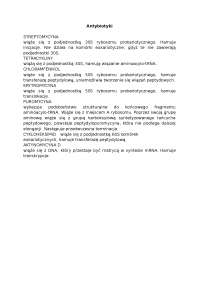 Antybiotyki - Notatki - Mikrobiologia