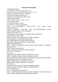 Historia mikrobiologii - Notatki - Mikrobiologia
