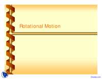 Rotational Motion Equation - General Physcis - Lecture Slides - Docsity