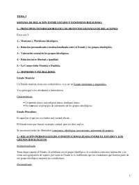 Sistema de relación entre estado y fenómeno religioso - Apuntes - Derecho
