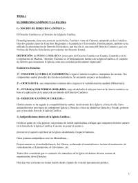 El derecho canónico y la iglesia - Apuntes - Derecho Parte1