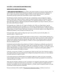 Antecedentes históricos del derecho de libertad religiosa - Apuntes - Derecho Parte1