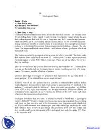 Geological Time - General Geology - Lecture Notes - Docsity