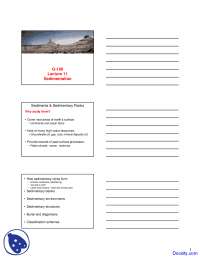 Sedimentation - General Geology - Lecture Slides - Docsity