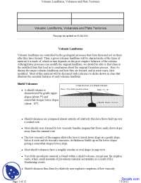 Volcanic Landforms - General Geology - Lecture Notes - Docsity
