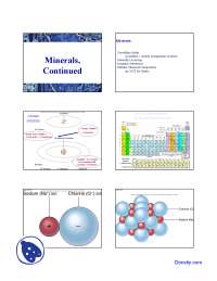 Minerals Two - General Geology - Lecture Slides - Docsity