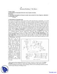 Mountain Building - General Geology - Lecture Notes - Docsity