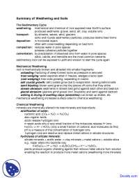 The Sedimentary Cycle - Mineral Deposits - Lecture Notes - Docsity