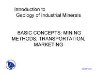 Basic Concepts - Mineral Deposits - Lecture Slides - Docsity