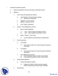 Stress - Structural Geology - Lecture Notes - Docsity