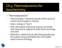 Dynamics - Geochemistry I - Lecture Slides - Docsity