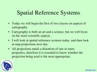 Spatial Reference Systems - GIS and Mapping - Lecture Slides - Docsity