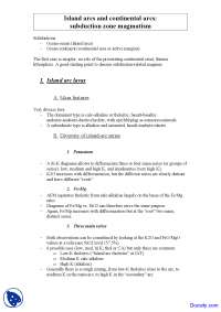 Island Arcs - Geochemistry I - Lecture Notes - Docsity