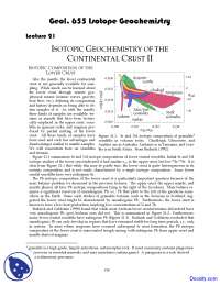 Lower Crustal - Geochemistry I - Lecture Notes - Docsity