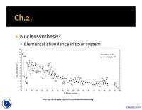 Nucleosynthesis - Geochemistry I - Lecture Slides - Docsity