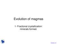 Fractional Crystallization - Geochemistry I - Lecture Slides - Docsity