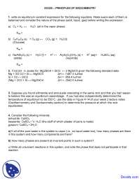 Equilibrium Constant - Geochemistry I - Lecture Notes - Docsity