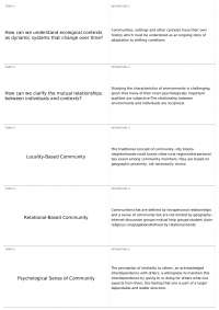 Quiz 2 | PSY 270 - Community Psychology