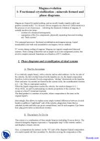 Magma Evolution - Geochemistry I - Lecture Notes | Study notes ...