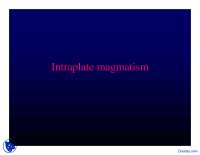 Intraplate Magmatism - Geochemistry I - Lecture Slides - Docsity