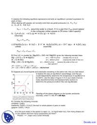 Equilibria Expressions - Geochemistry I - Lecture Notes - Docsity