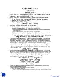 Plate Tectonics - Environmental Geology - Lecture Notes - Docsity