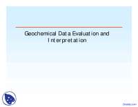 Geochemical Data - Geochemistry I - Lecture Slides - Docsity