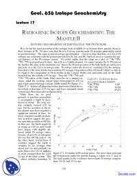 Isotope Ratio - Geochemistry I - Lecture Notes - Docsity