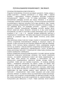 Ochrona programów komputerowych i  baz danych - Notatki - Bazy danych