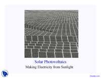 Solar Photovoltaics - Energy and the Environment - Lecture Slides
