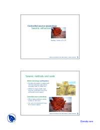Seismic Refraction - Geochemistry - Lecture Slides - Docsity