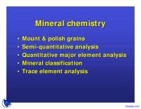 Mineral Chemistry - Geochemistry - Lecture Slides - Docsity