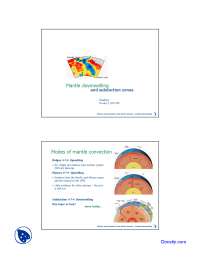 Mantle Downwelling - Geochemistry - Lecture Slides - Docsity