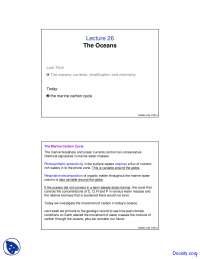 Carbon Cycle - Geochemistry - Lecture Slides - Docsity