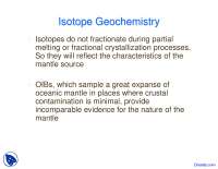 Fractionate - Geochemistry - Lecture Slides - Docsity